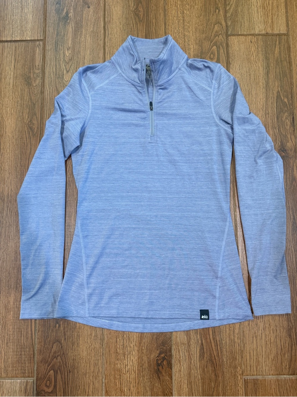 REI Co-op Women’s Light Blue Solid 1/4 Zip Pullover Lightweight Size XS